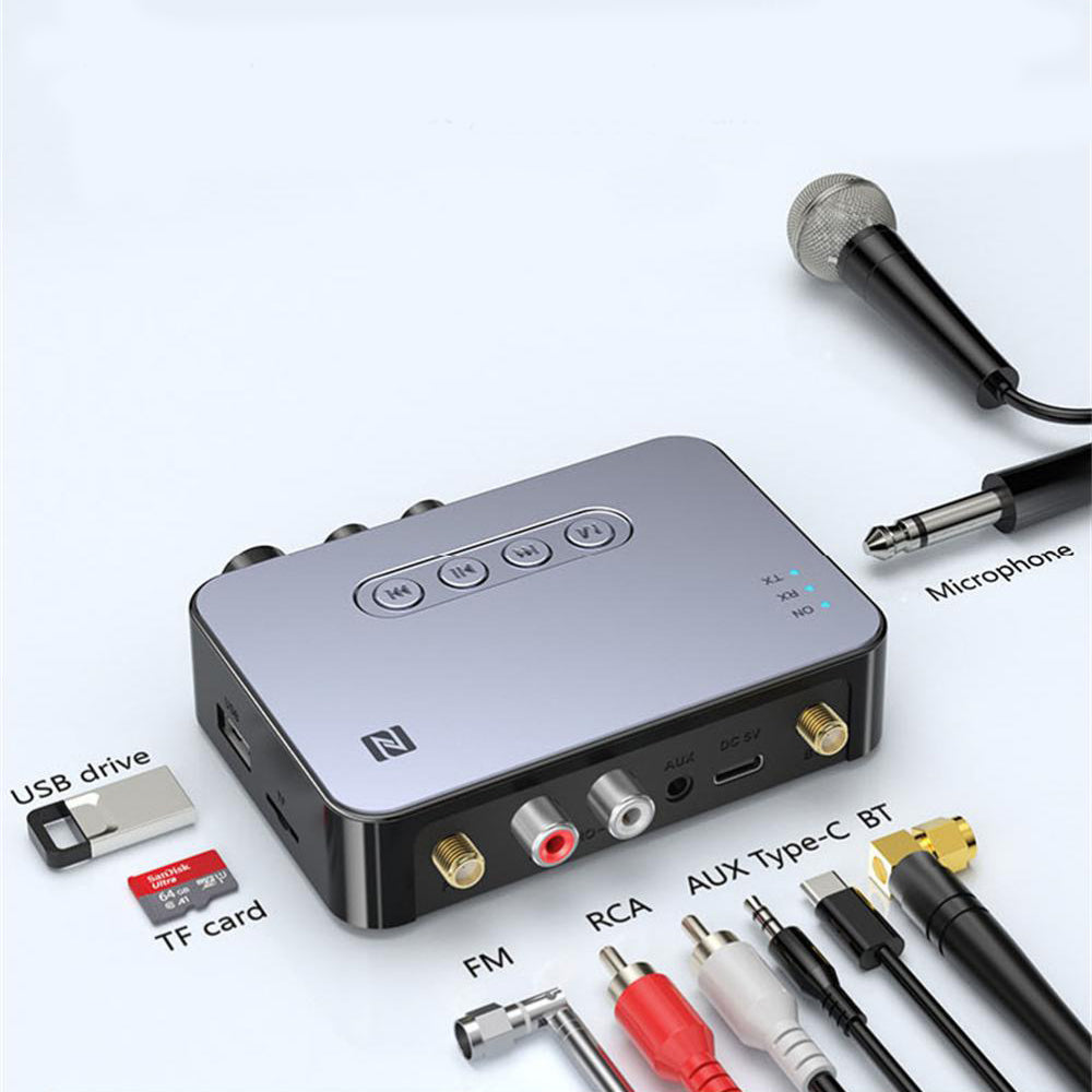 GTMEDIA R3 Adaptador de Audio Bluetooth de Largo Alcance Hi-Fi con NFC y Radio FM 